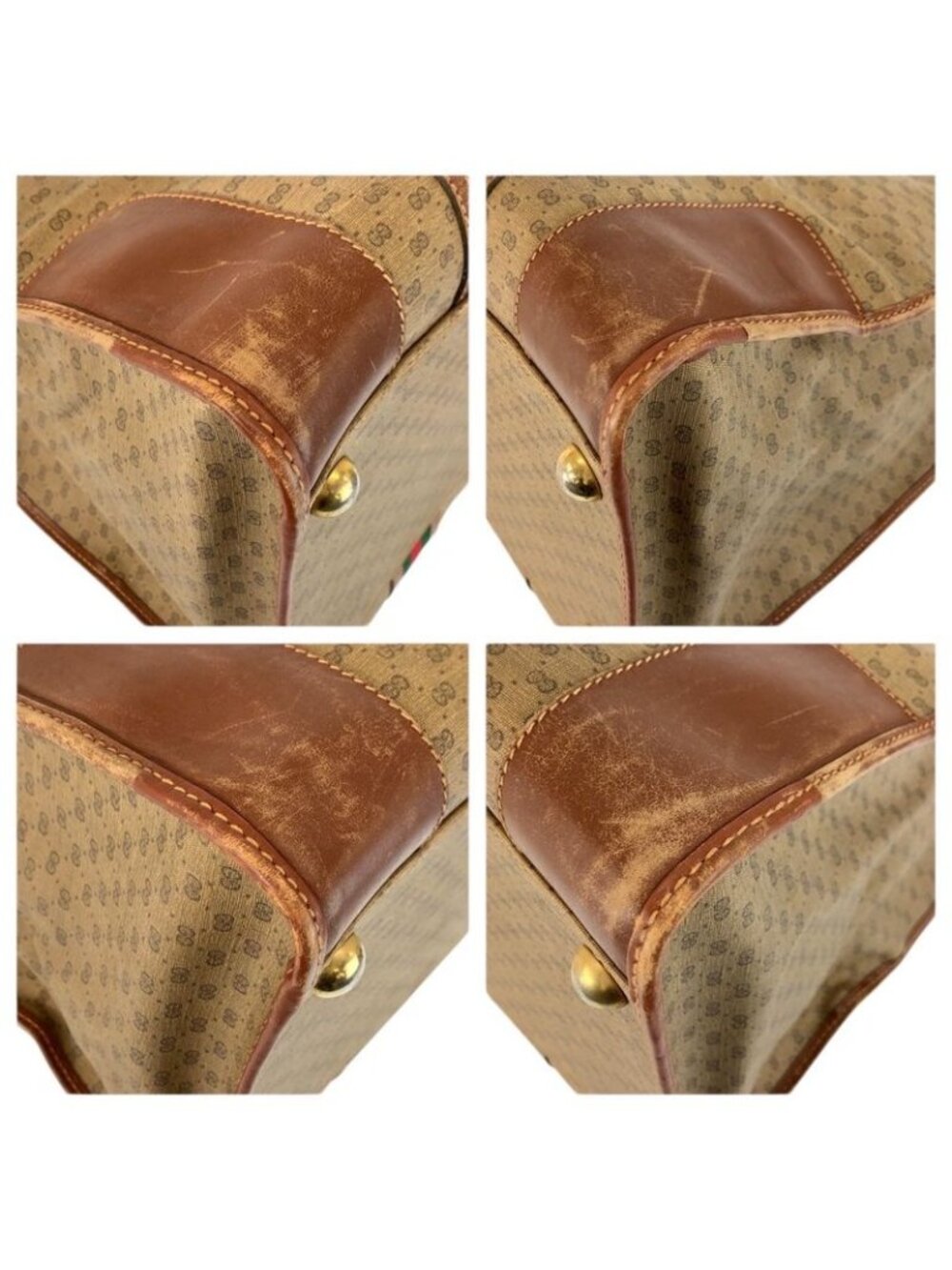 Gucci Vintage Micro GG Sherry Line Brown Boston Bag - Picture 4 of 9